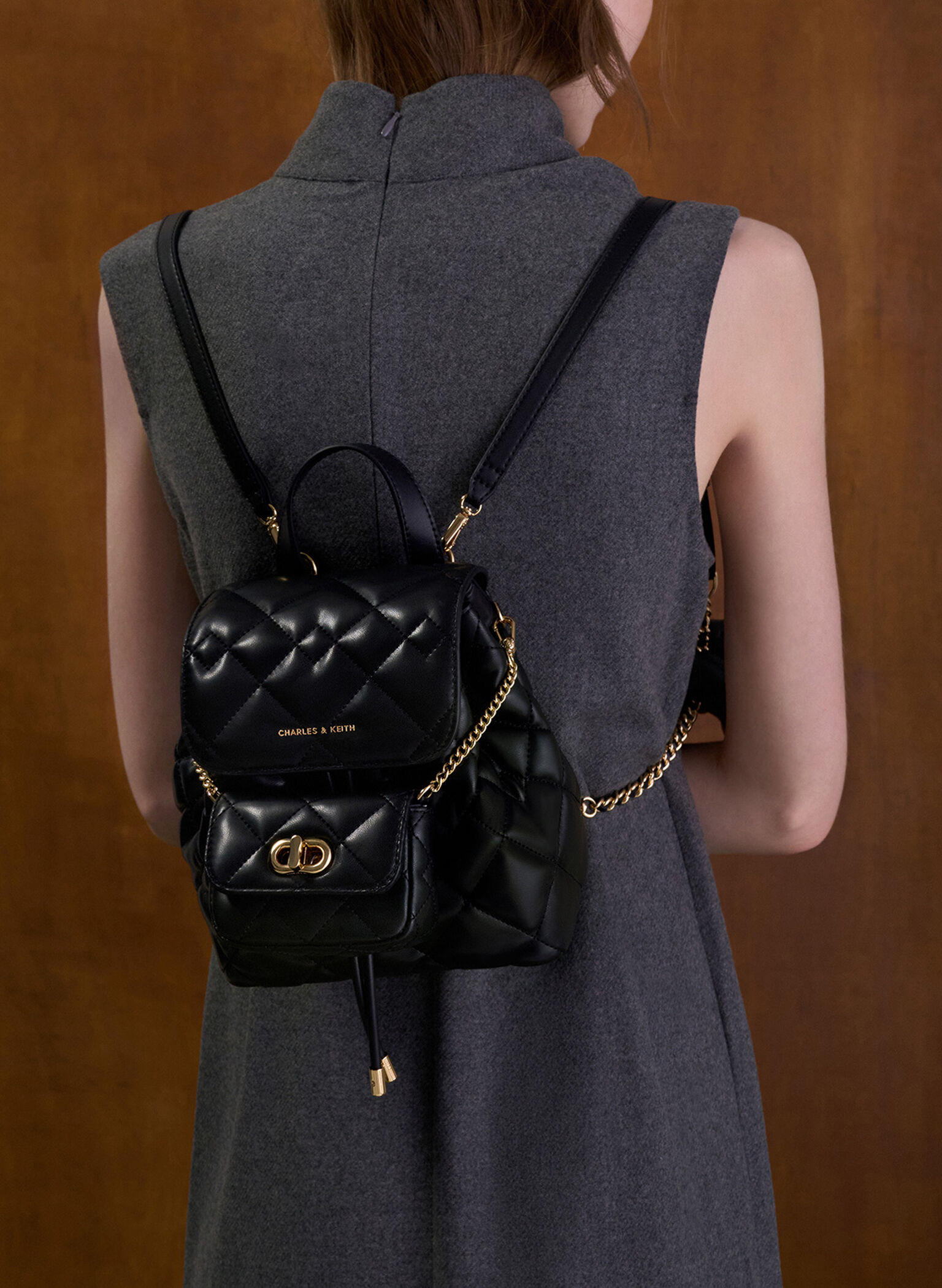 Mochila acolchoada Aubrielle, Black, hi-res