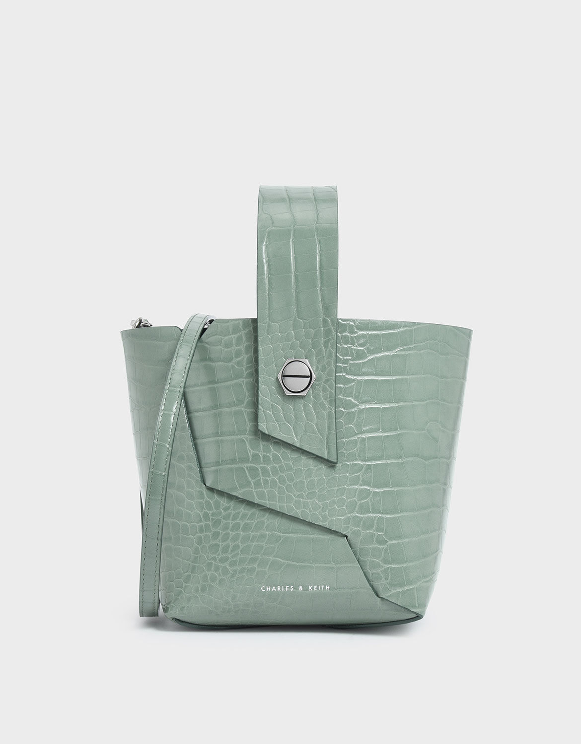 charles keith wristlet handle bucket bag