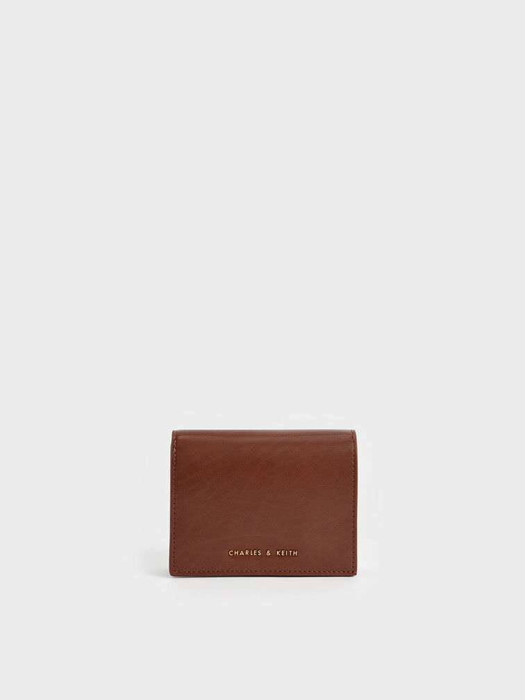 Snap Button Mini Short Wallet, Chocolate, hi-res