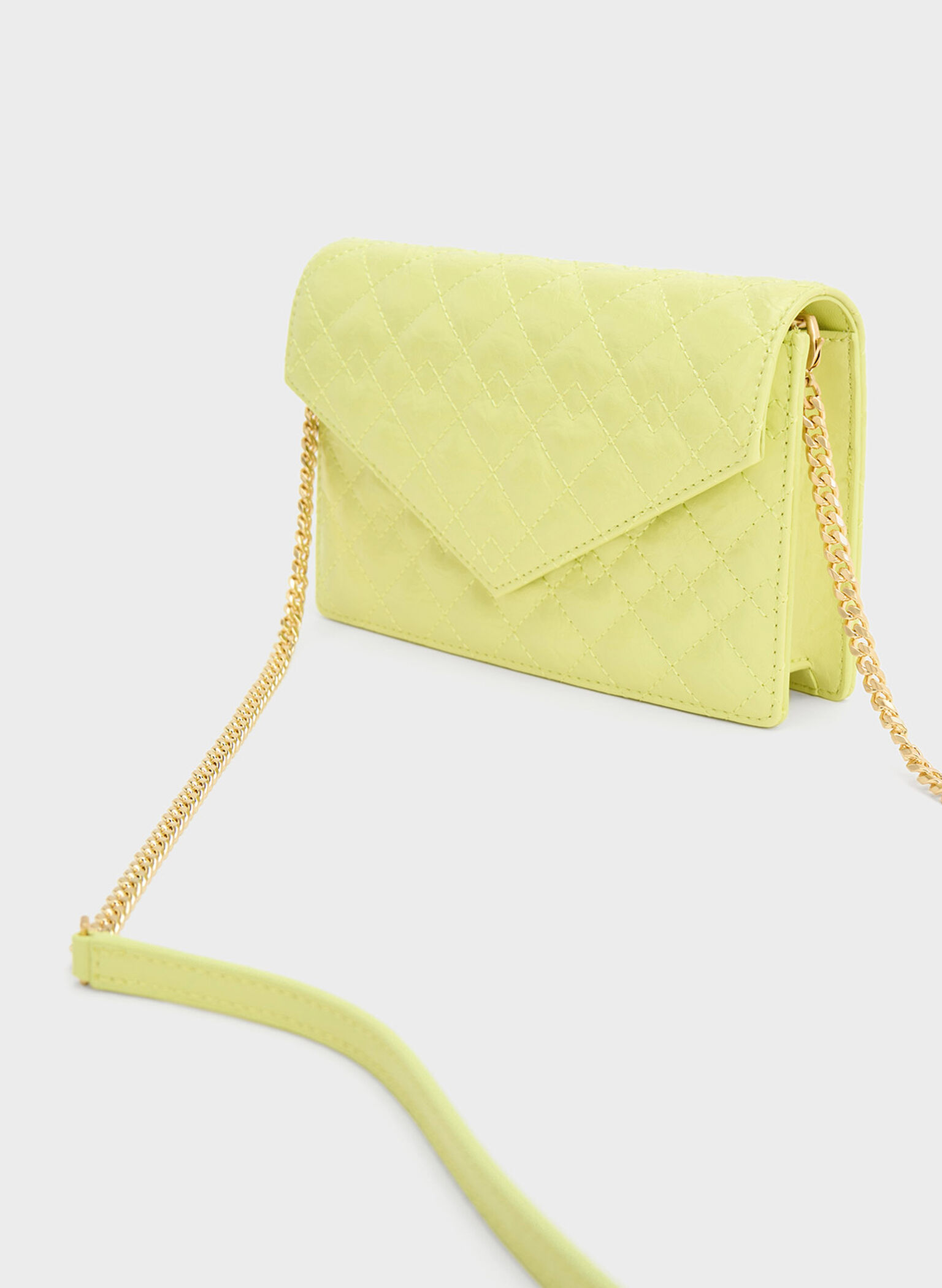 Duo Quilted Envelope Clutch, Butter, hi-res
