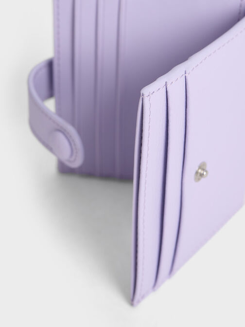 Snap Button Card Holder, Lilac, hi-res