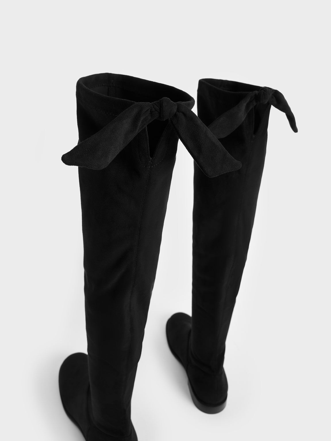 Textured Thigh-High Boots, Black, hi-res