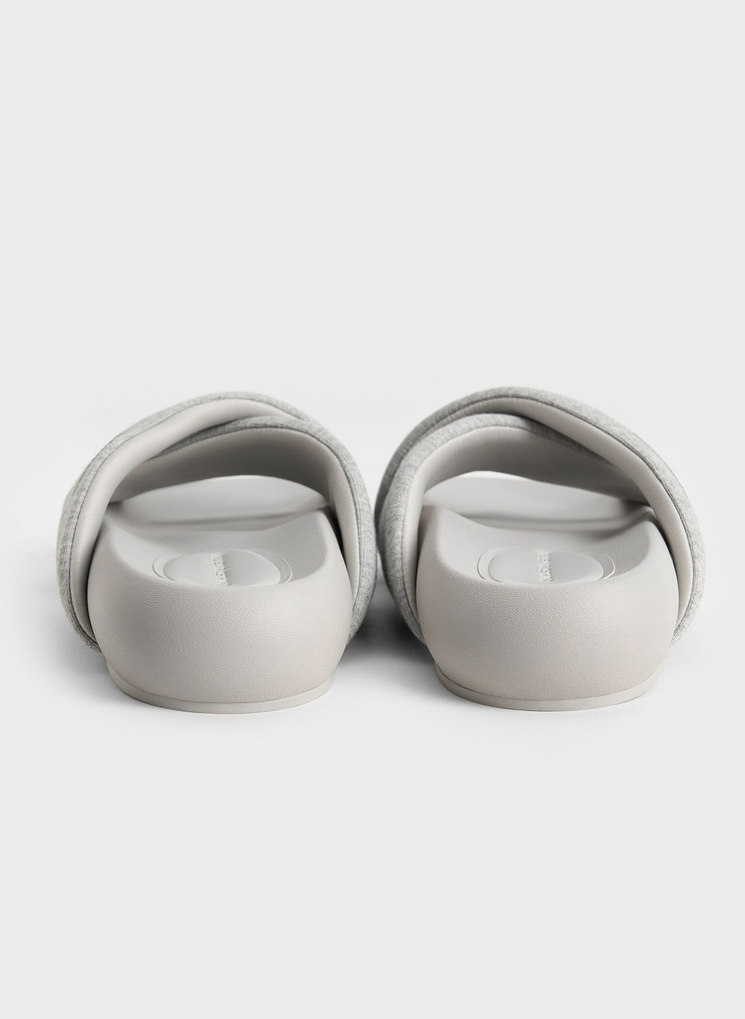 Lumi Textured Crossover-Strap Slide Sandals, Light Grey, hi-res