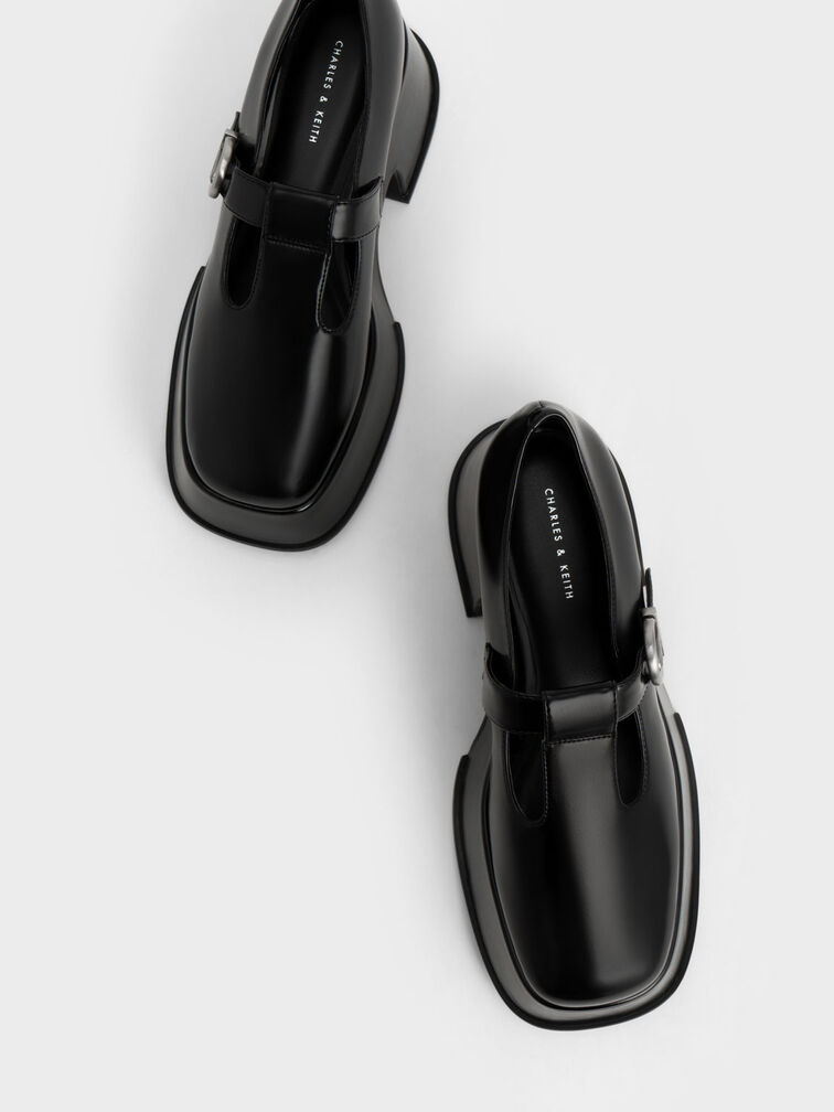 Platform T-Bar Mary Janes, Black, hi-res