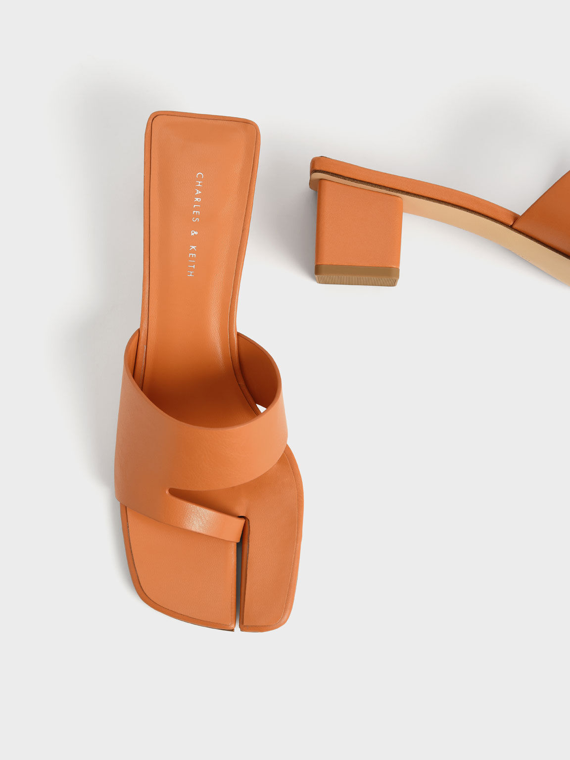 Cut-Out Thong Sandals, Orange, hi-res