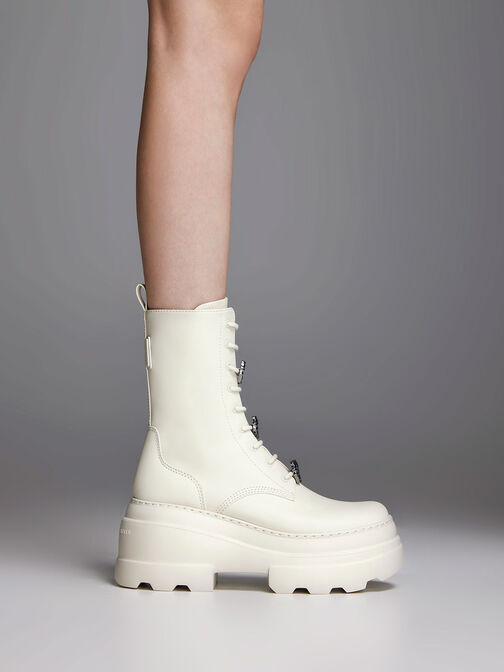 Heart-Embellished Lace-Up Platform Boots, Chalk, hi-res