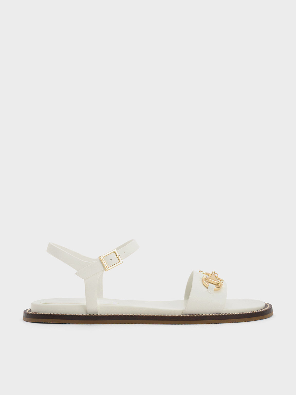 White and sale gold sandals