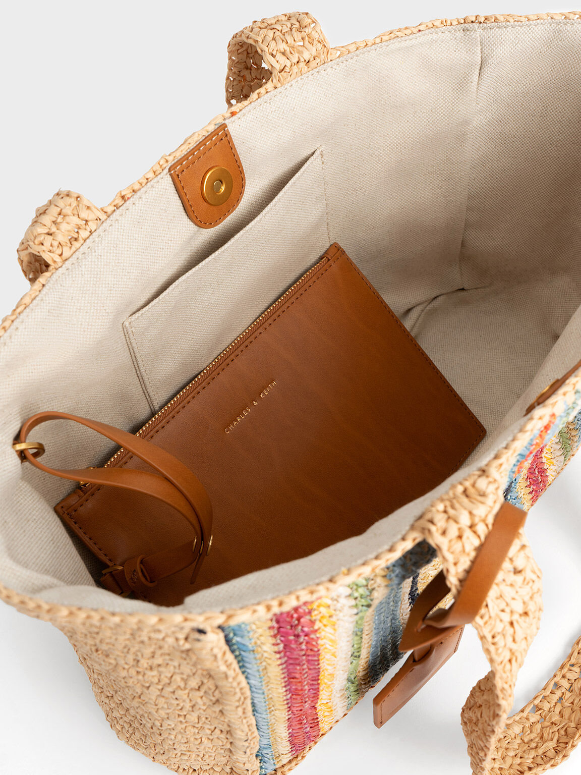 Clarissa Raffia Tote Bag, Multicolor, hi-res