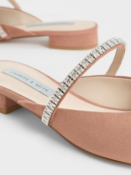 Ambrosia Gem-Embellished Slip-On Flats, Nude, hi-res