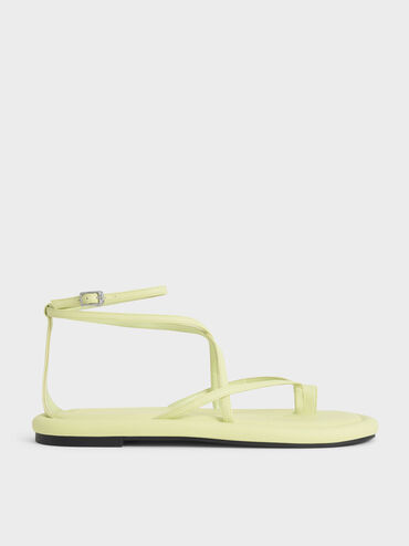 Padded Toe Loop Sandals, Yellow, hi-res