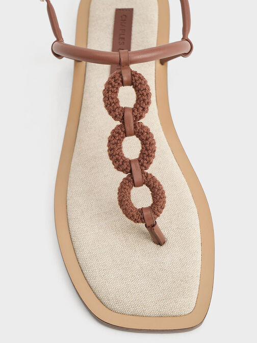 Raffia Ring Thong Sandals, Multi, hi-res