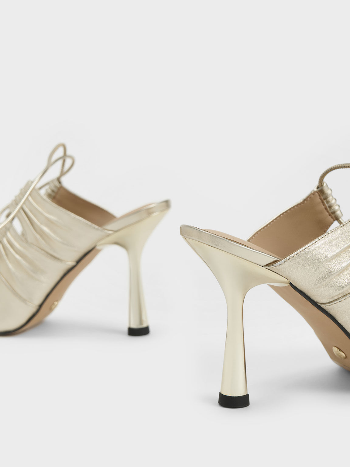 Landis Metallic Leather Tie-Around Pumps, Gold, hi-res