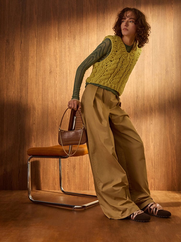 Silko 綁帶瑪莉珍休閒鞋, 深棕絨, hi-res