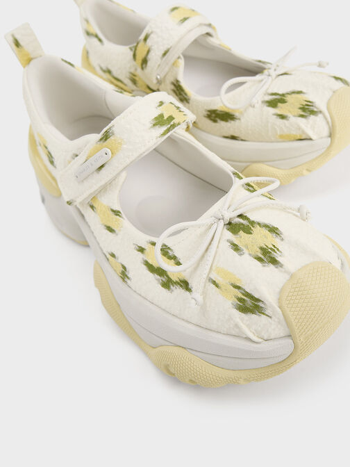 Floral-Print Bow Mary Jane Sneakers, Multi, hi-res