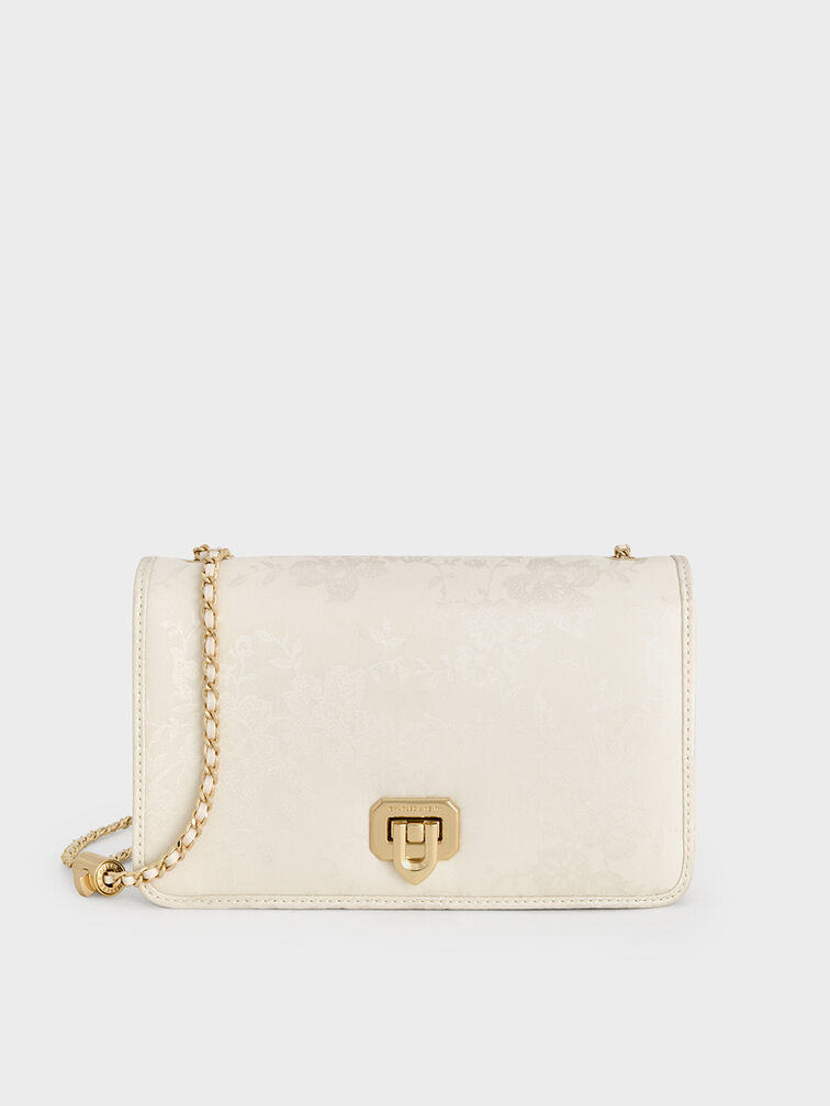 Minibolso Jacquard, Crema, hi-res
