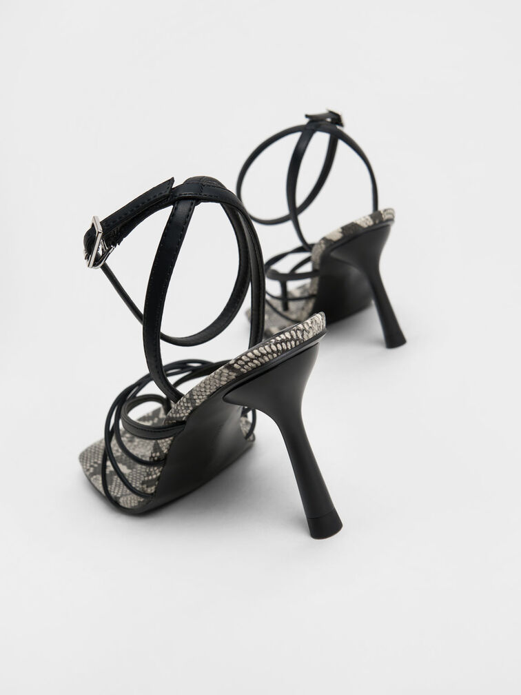 Snake-Print Ankle Strap Thong Sandals, Animal Print Natural, hi-res