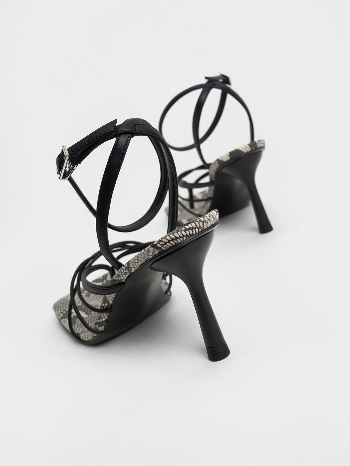 Snake-Print Ankle Strap Thong Sandals, Animal Print Natural, hi-res