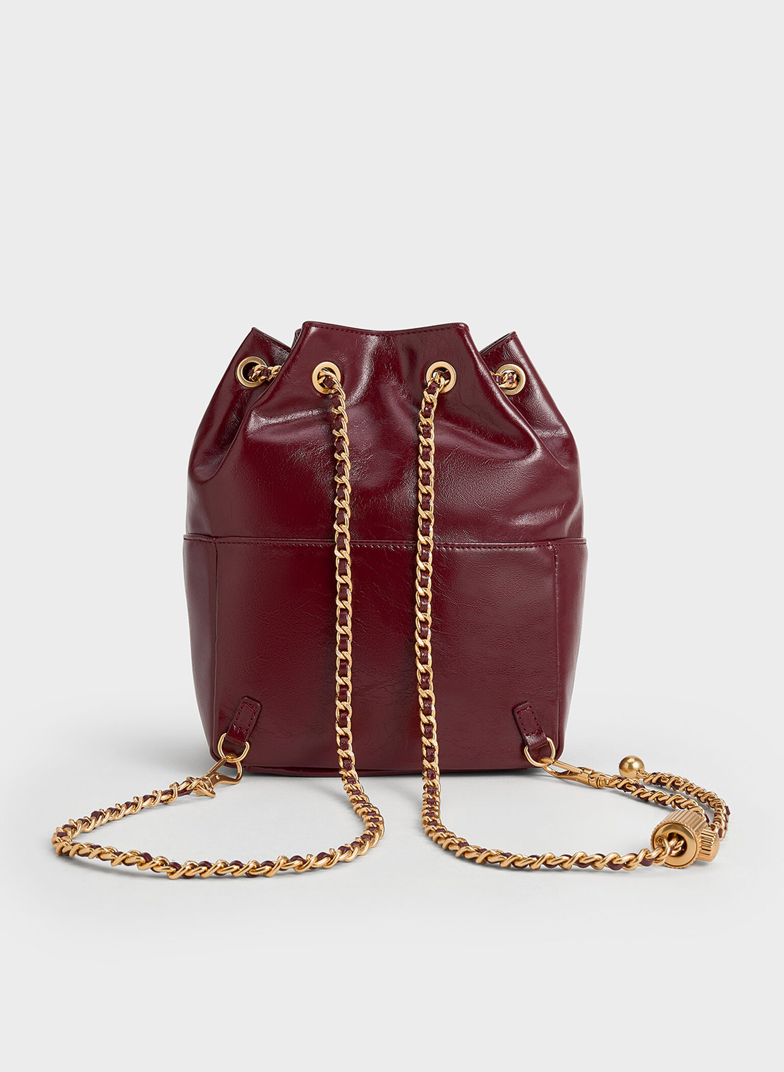 Donna Crinkle-Effect Backpack, Burgundy, hi-res