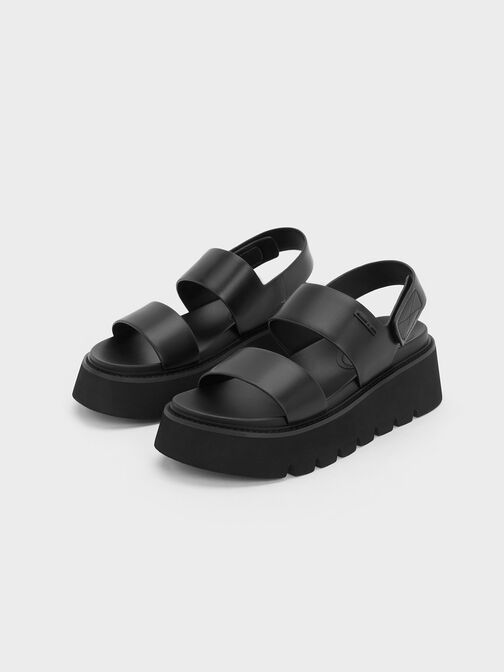 Jadis Chunky Flatform Sandals, Black, hi-res