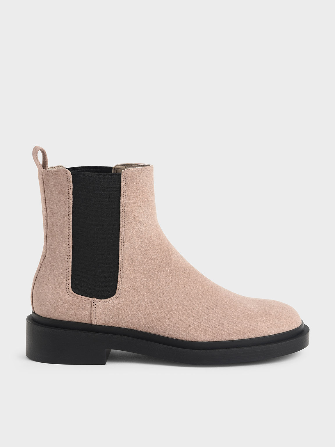 Textured Chelsea Block-Heel Boots, Nude, hi-res