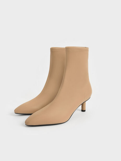 Cylindrical Heel Ankle Boots, Sand, hi-res