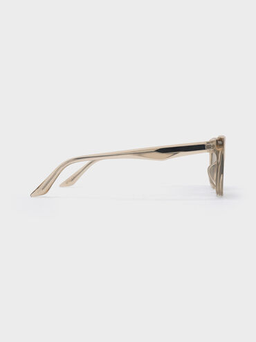 Maeva Recycled Acetate Cat-Eye Sunglasses, Beige, hi-res