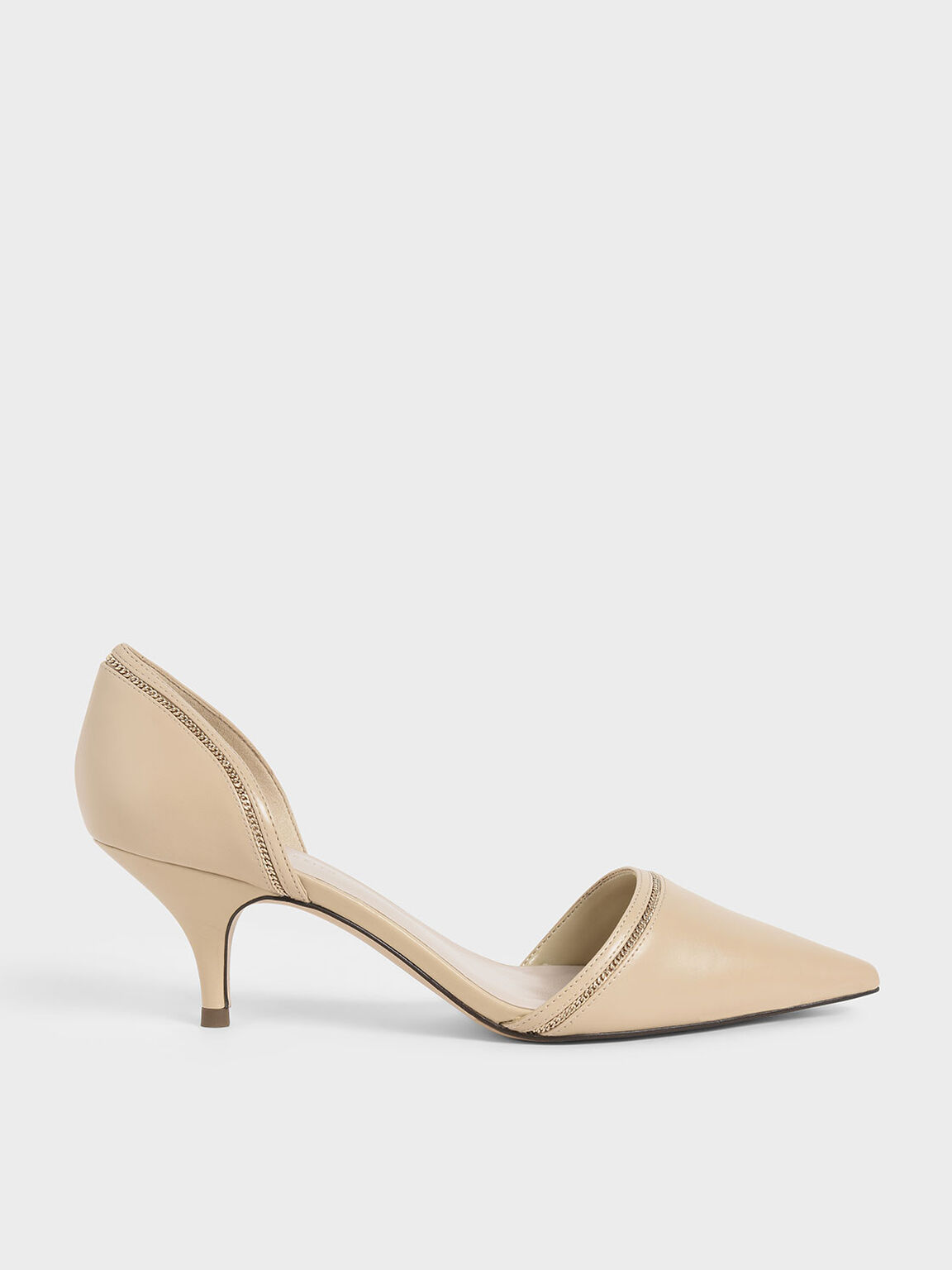 Beige Embellished D Orsay Pumps Charles Keith Hk