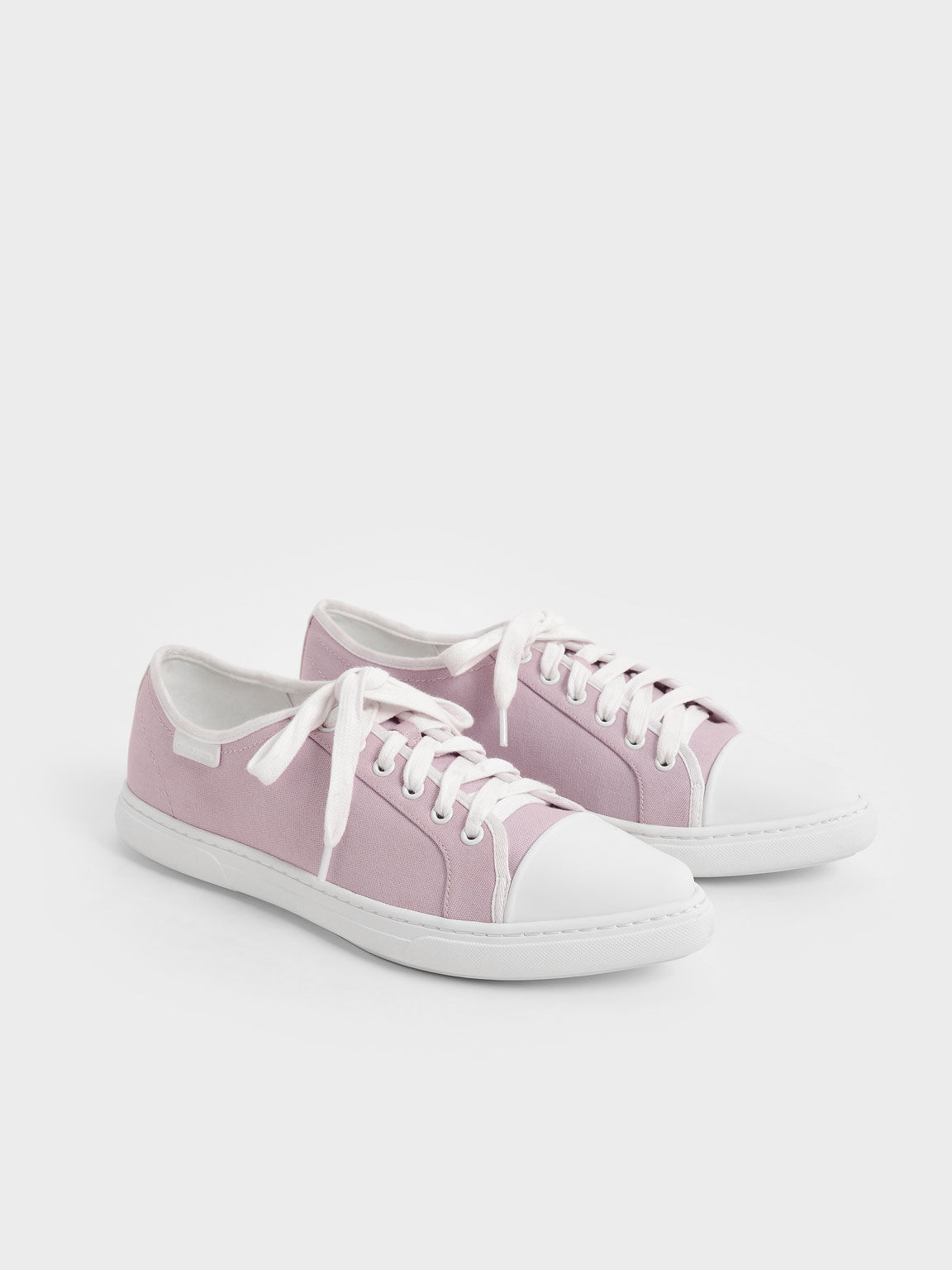 Recycled Cotton Pointed Toe Sneakers, Lilac, hi-res