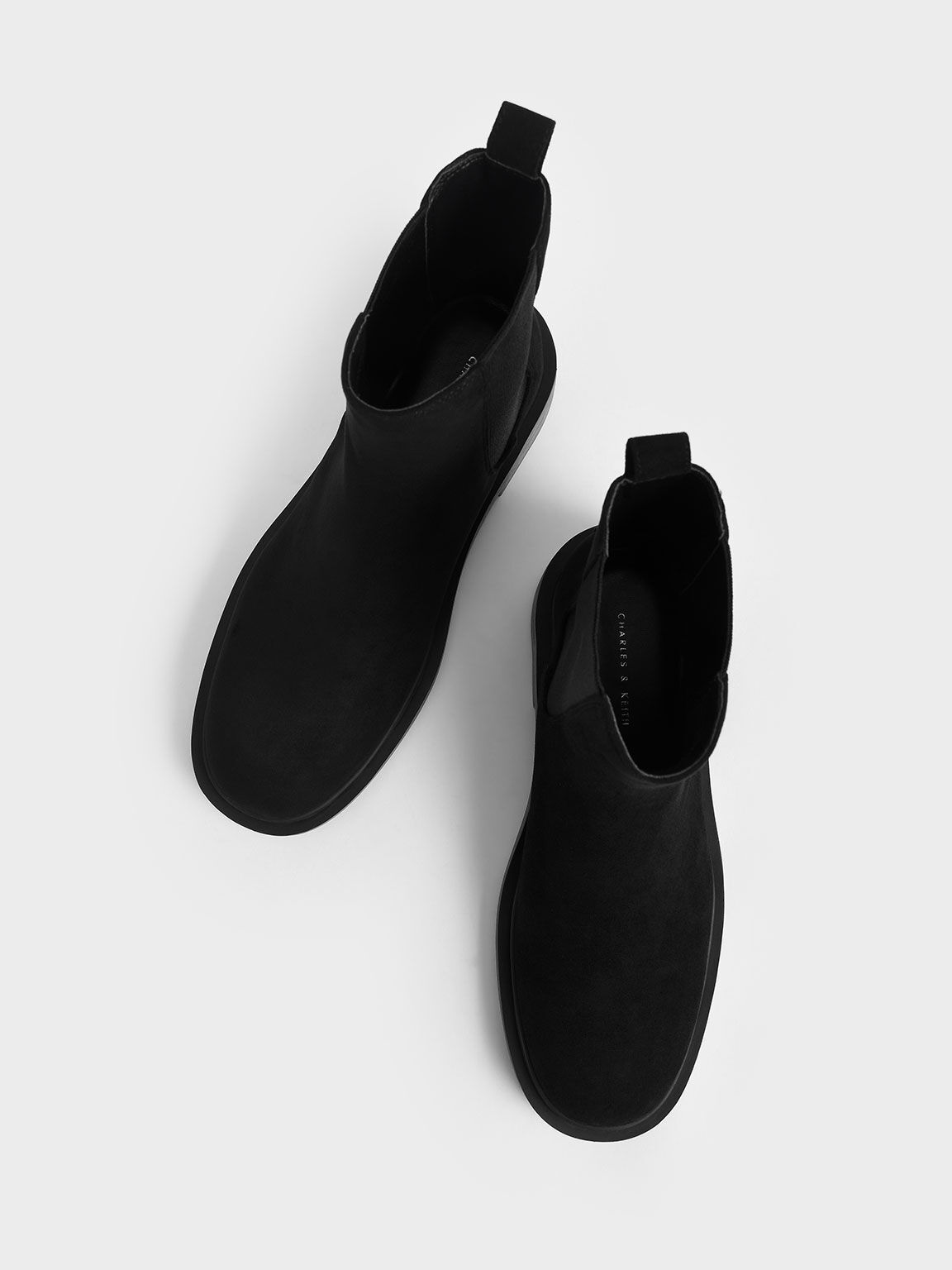Textured Chelsea Block-Heel Boots, Black Textured, hi-res