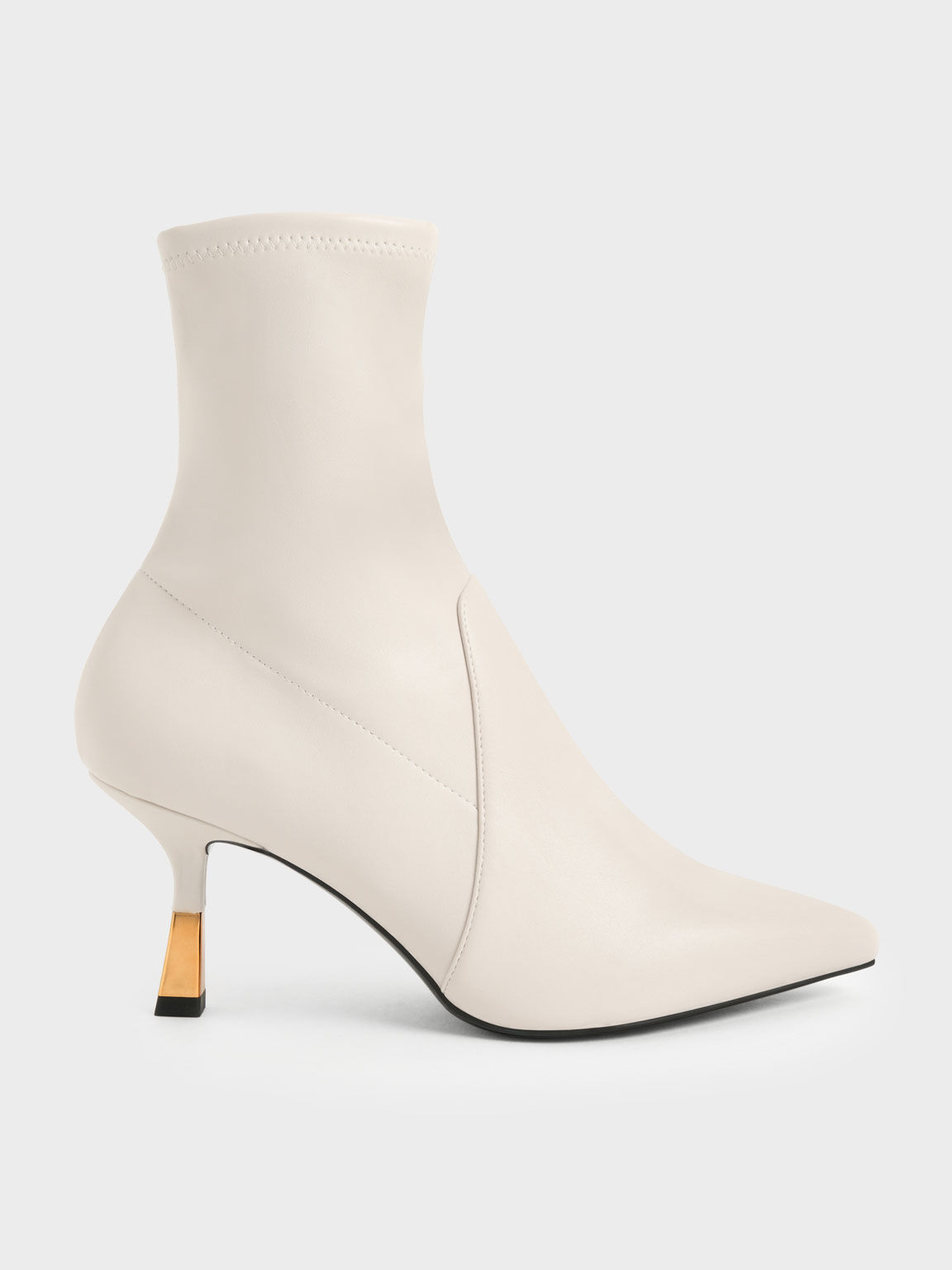 White kitten store heel boots