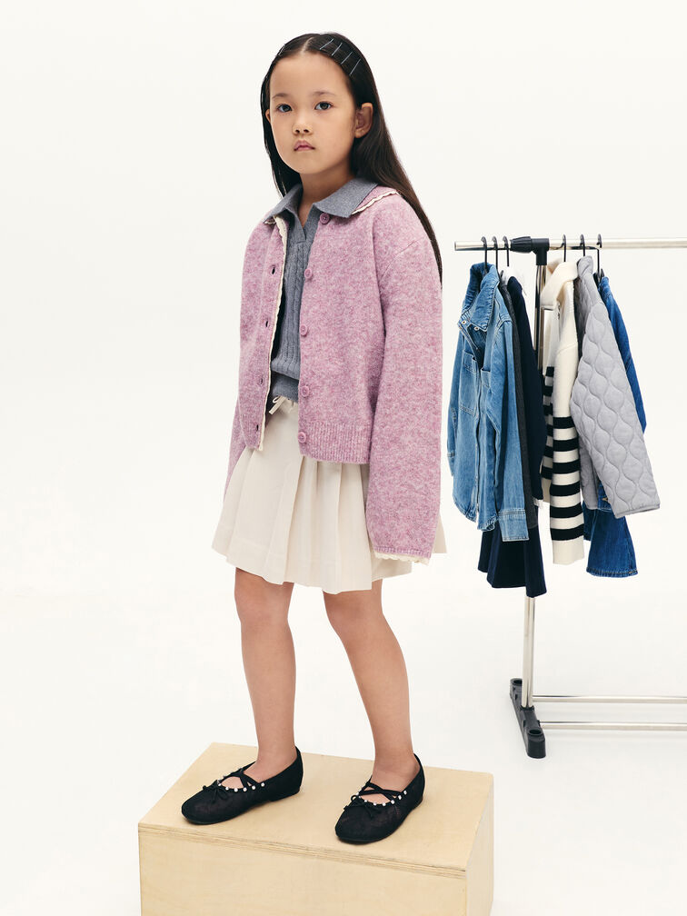 兒童水鑽蕾絲瑪莉珍鞋, 黑色特別款, hi-res