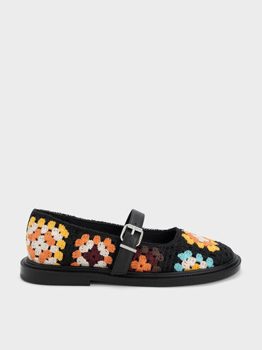 Fable Crochet & Leather Mary Janes, Multi, hi-res
