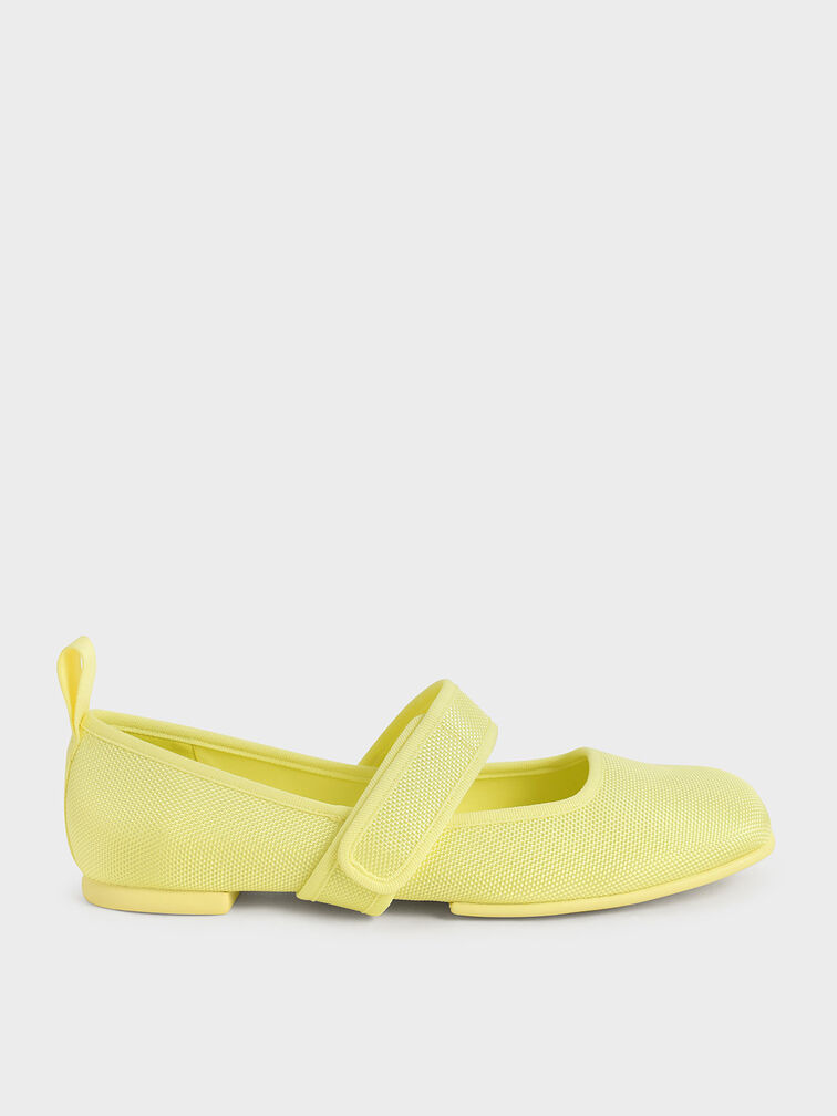 Nori Recycled Polyester Mary Jane Flats, Yellow, hi-res