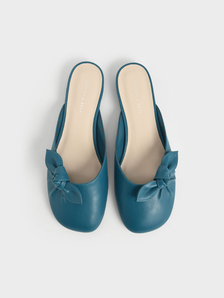 Knotted Mules, Teal, hi-res