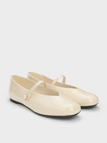 Bailarinas Mary Jane Marie con Perlas, Crema, hi-res