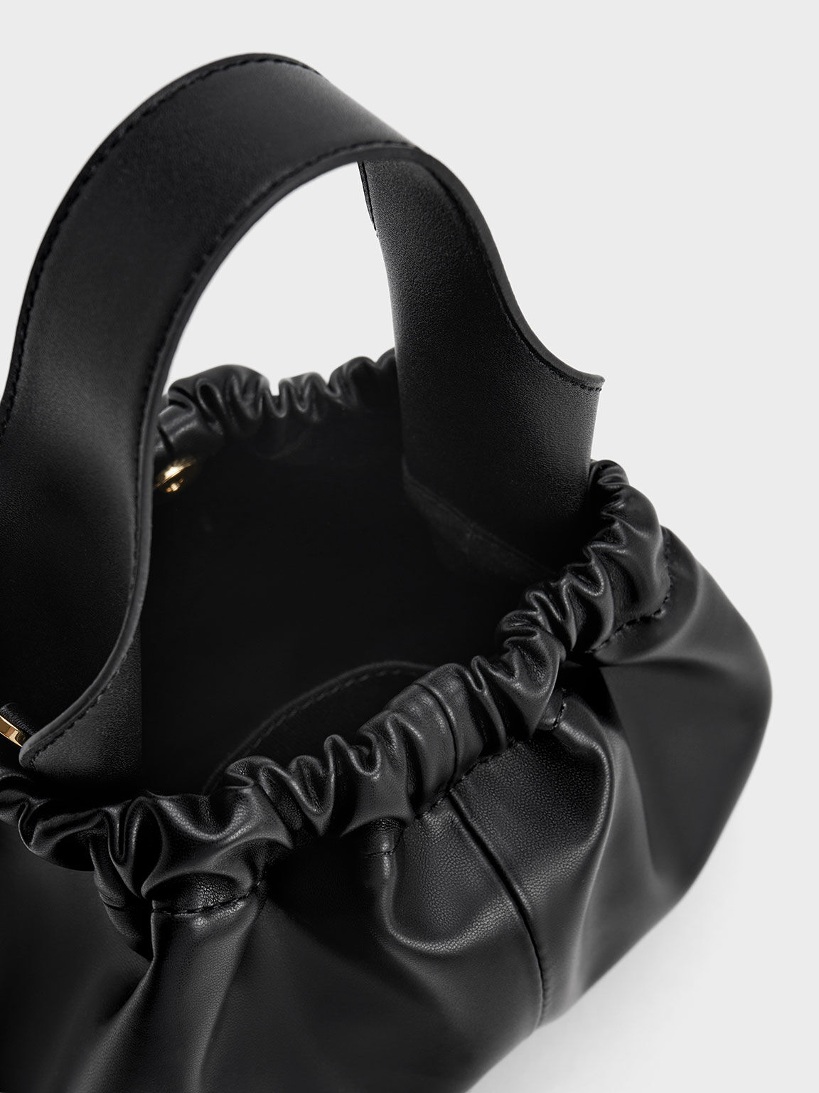 Ally Ruched Slouchy Bag, Black, hi-res