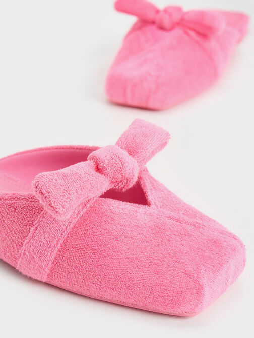 Loey Textured Knotted Mules, Pink, hi-res