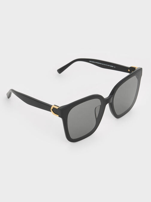 Gabine Oversized Butterfly Sunglasses, Black, hi-res