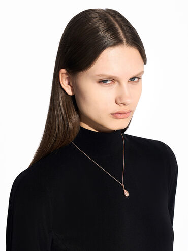Cowrie Seashell Charm, Rose Gold, hi-res