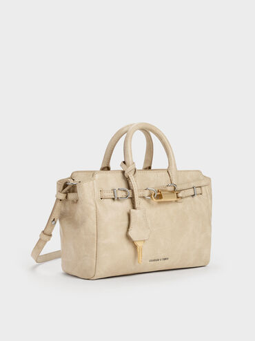 미니 델피나 벨티드 토트백, 샌드, hi-res