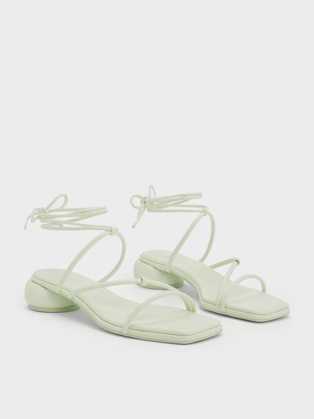 Strappy Tie-Around Sandals & Fruit Charms Set, Mint Sorbet, hi-res