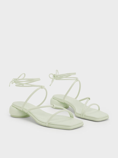 Strappy Tie-Around Sandals & Fruit Charms Set, Mint Sorbet, hi-res