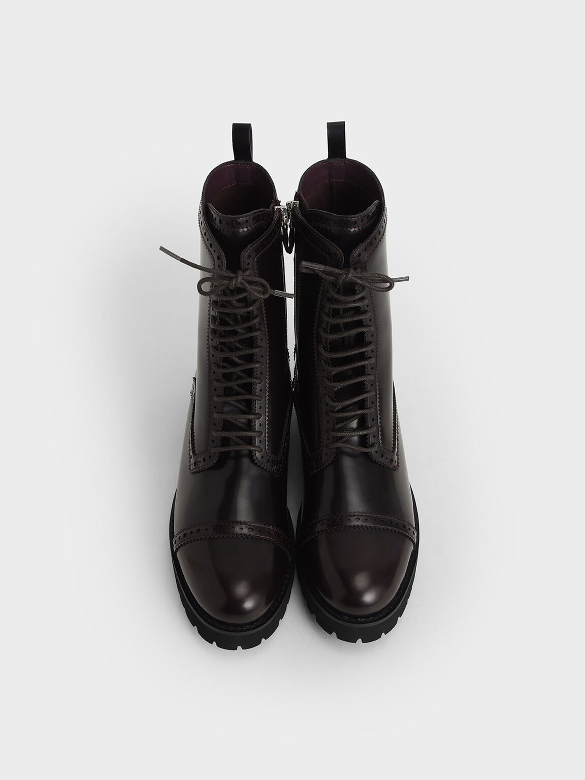 Brogue Ankle Boots, Burgundy, hi-res