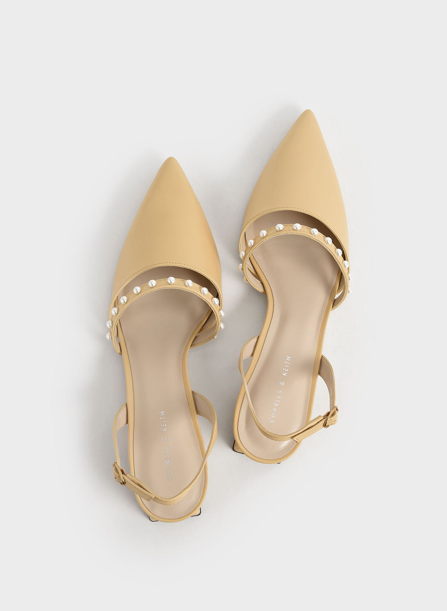 Beaded Slingback Pumps, Yellow, hi-res