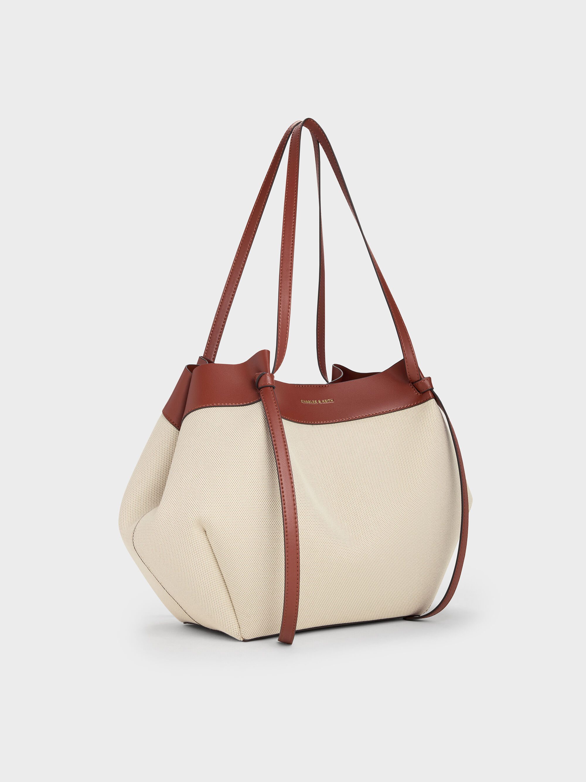 XL Calla Canvas Tote Bag - Brick - CHARLES & KEITH CA
