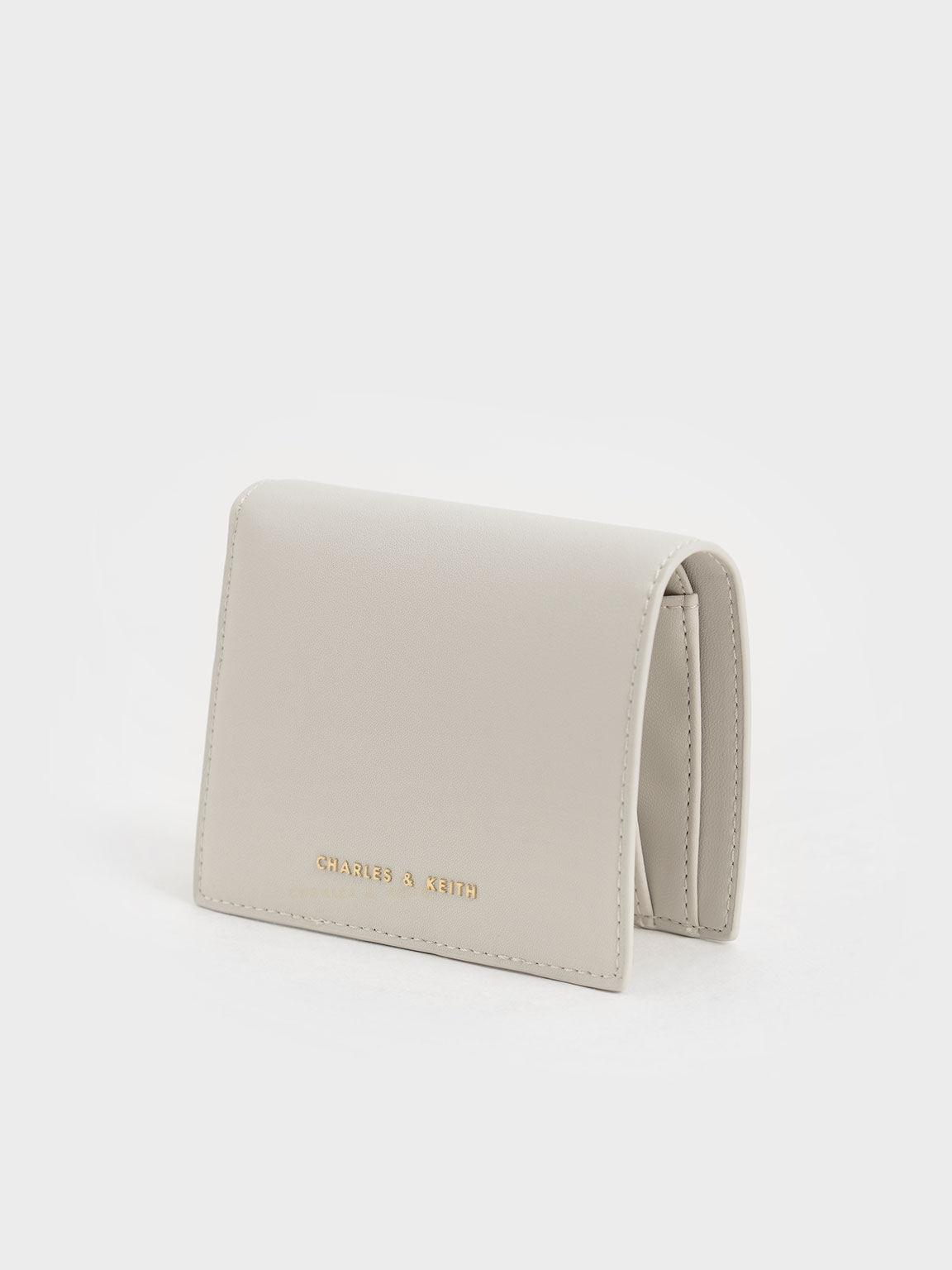 Evelynn Snap Button Mini Wallet, Light Grey, hi-res