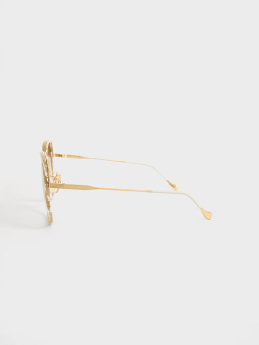 Recycled Acetate Oversized Square Sunglasses, Cream, hi-res