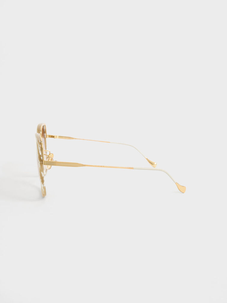 Recycled Acetate Oversized Square Sunglasses, Cream, hi-res