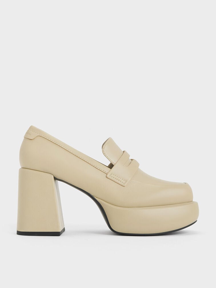 Monique Platform Loafer Pumps, Chalk, hi-res