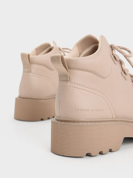 Indra Lace-Up Ankle Boots, Beige, hi-res